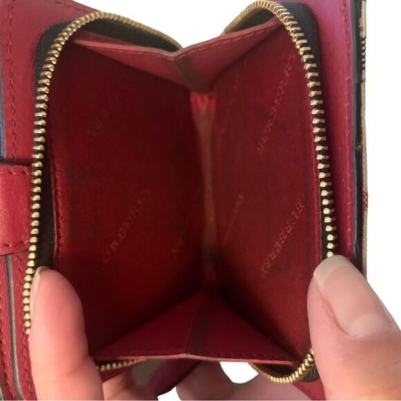 BURBERRY Finsbury Wallet Horseferry Check Canvas and Leather - Picture 7 of 14